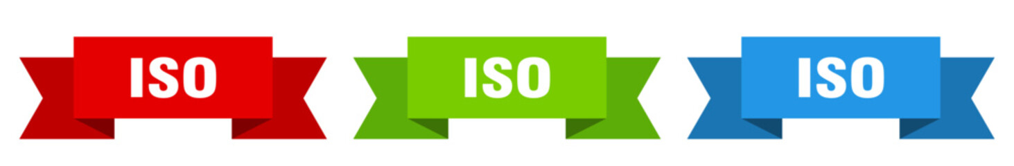 iso ribbon. iso isolated paper sign. banner