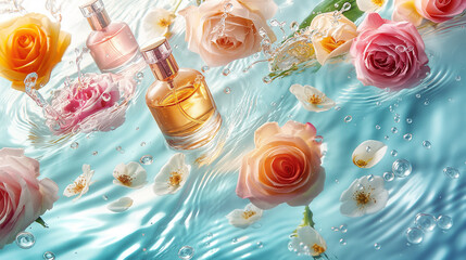 Perfumes and flowers in the water
