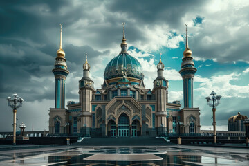 Fototapeta na wymiar Striking architectural landmark in Kazakhstan
