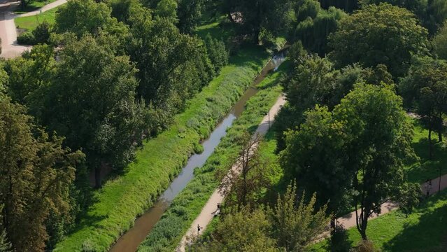 Beautiful River Old Garden Radom Aerial View Poland