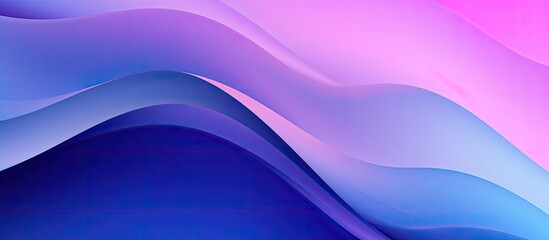 A vibrant purple and blue wave captured in a closeup shot against a soft pink background,...