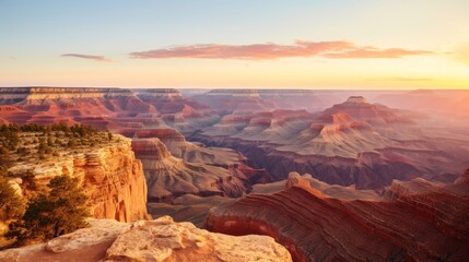 Fototapeta na wymiar Canyon rim and desert scenery a beautiful background