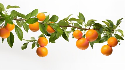Set of Branches with Ripe Delicious Oranges

