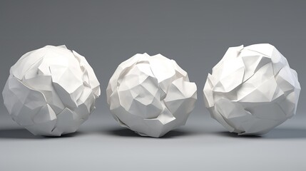 Set of Crumpled Paper Balls Cut Out

