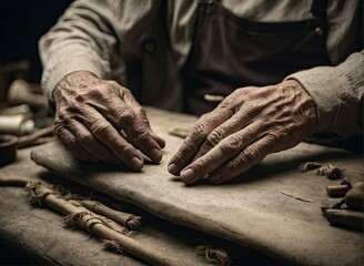 artisan's hands at work