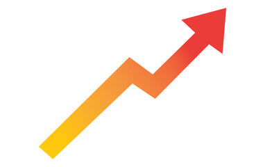 Growing business arrow on white background, Profit red arrow, Vector illustration.Business concept, growing chart. Concept of sales symbol icon with arrow moving up. Economic Arrow With Growing Trend