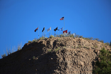 American Flags on a Cliff