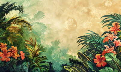 tropical leaves , tropical jungle landscape , texture background wallpaper