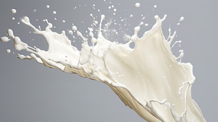 Obraz premium Splash of Milk or Cream Cut Out in Photorealistic 8K