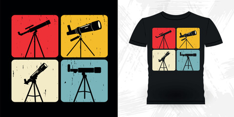 Funny Astronomy Astronomer Telescope Retro Vintage Astronomy T-shirt Design