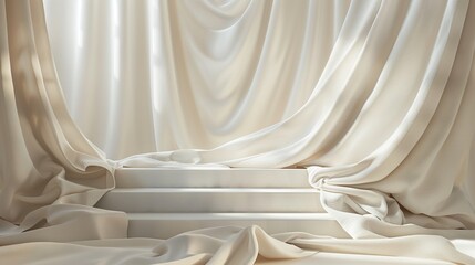 3D render podiumAdmire the luxurious softness of silk