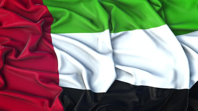 United Arab Emirates Flag Zoom in Very Realistic