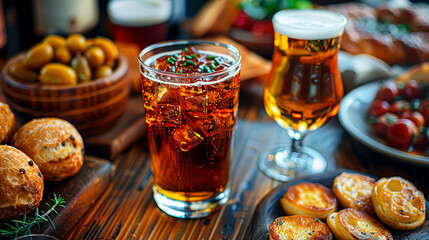 Captivating Close-ups: Delectable Finger Foods and Drinks at the Pub