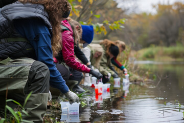 Volunteers Testing Water Quality