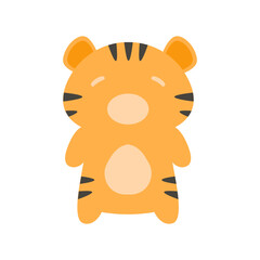 Tiger flat design, digital art illustration
