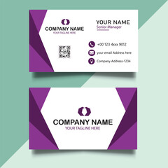 Purple modern creative business card and name card,horizontal simple clean template vector design