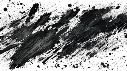Black Paint Strokes and Dots Splatter