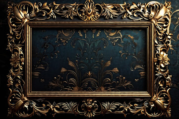luxury frame with golden details