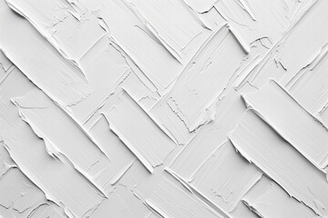 thick textured strokes of white paint in a chevron pattern - obrazy, fototapety, plakaty