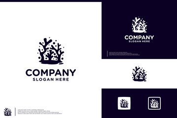 coral reef logo ,tropical ecosystem , logo design template. © dhulpikir