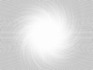 Halftone  swirl gradient sun rays pattern. Abstract halftone vector dots background. monochrome dots pattern. Vector background in comic book style with sunburst rays.