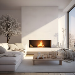 Mock up poster in modern home interior with fireplace, 3d render. generative ai.
modern living room
Modern Interior
Cozy Living Room with Stylish Furniture and a Warm Fireplace
