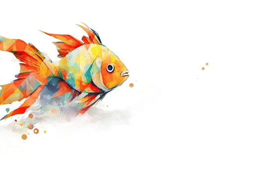 fish Watercolor Design background decorative Abstract element