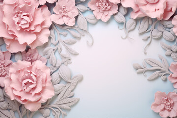 Floral  composition in muted pastel colors, Baroque style. A  lot of copy space, greeting card, Mother’s day, March 8 Women’s day, Birthday, Wedding invitation.
