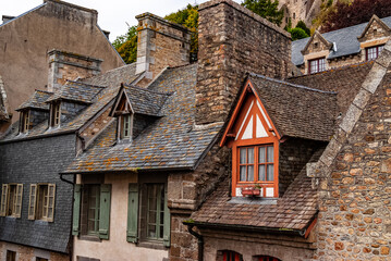 Fototapeta na wymiar Mont St Michel city , Brittany France, 