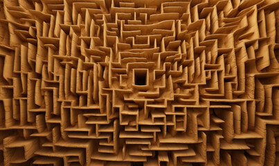 Abstract structural background with brown labyrinth.