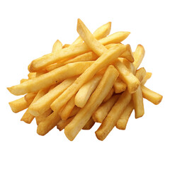 Potato French fries isolated on Transparent background.