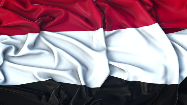 Yemen Flag Zoom in Very Realistic