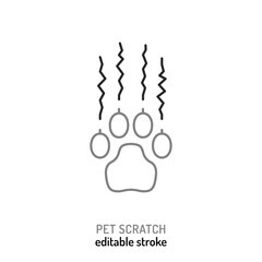 Cat, dog scratch. Common pet behavior symbol. - 758256865