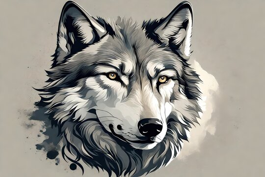 A subtle yet impactful vector image of a wolf, representing both power and the untamed beauty of a free spirit