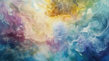 Images showcasing the delicate and transparent qualities of watercolor paint, admired for its luminous effects and fluid, spontaneous application - obrazy, fototapety, plakaty