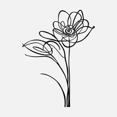black and white flowers stencil vector pattern