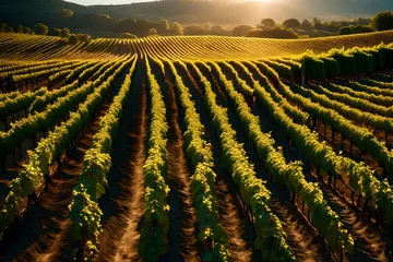 Foto op Plexiglas vineyard in the morning © Goshi