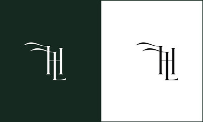 Alphabet Letters HL, LH, Initials Logo Monogram