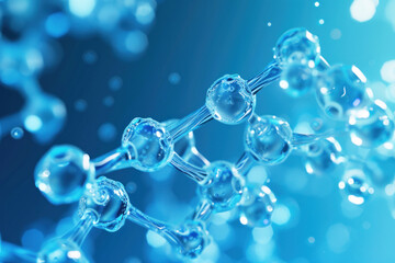 Abstract image of a molecular structure with spherical elements and connections