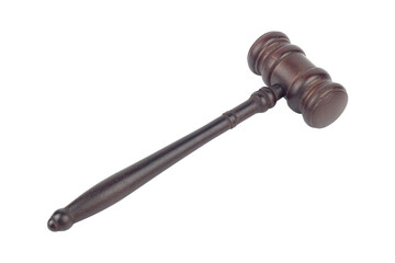 Judge's gavel, chairman's gavel, wooden gavel isolated from background