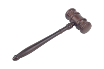 Judge's gavel, chairman's gavel, wooden gavel isolated from background