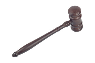 Judge's gavel, chairman's gavel, wooden gavel isolated from background
