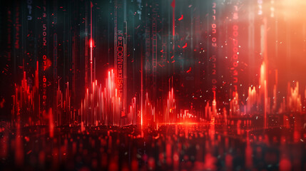 A red and black cityscape with a red and black text that says "techno"