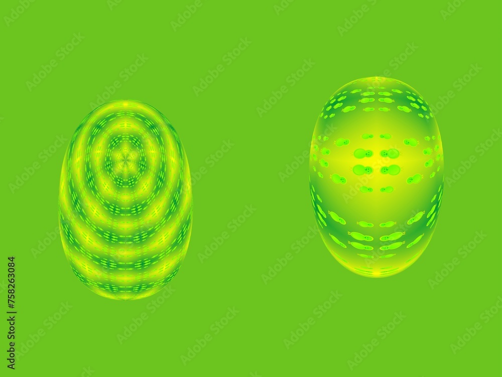 Poster easter eggs - abstract graphics with baby chicks with open beak and 3d effect. cheerful abstract sym