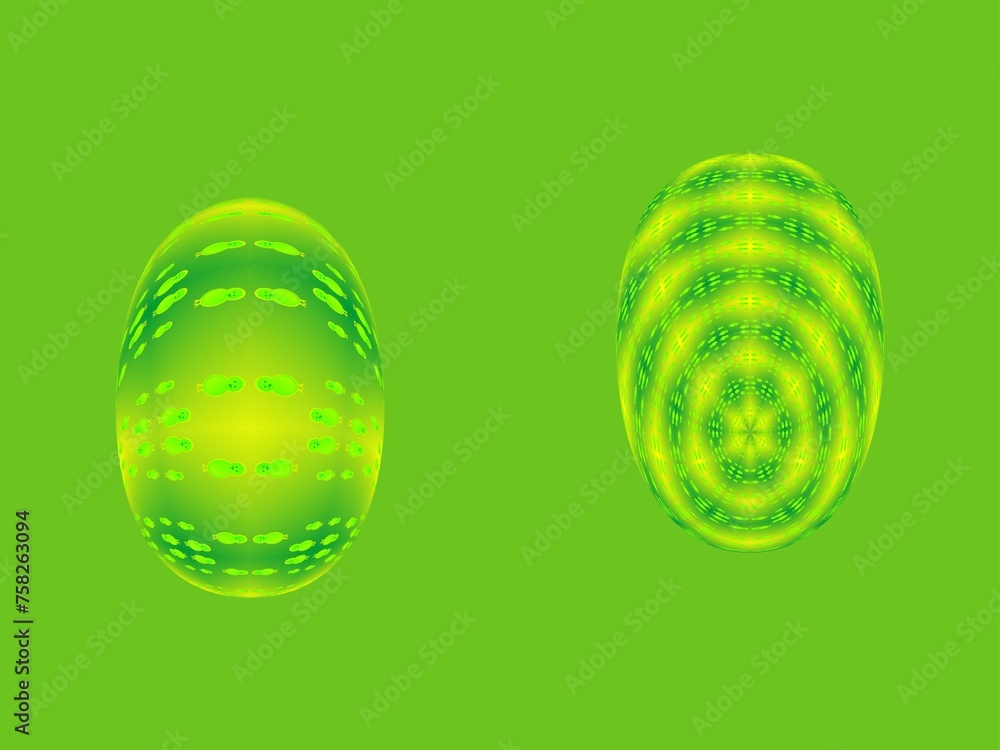 Poster easter eggs - abstract graphics with baby chicks with open beak and 3d effect. cheerful abstract sym