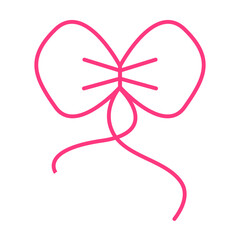 Cute pink ribbon, digital art illustration