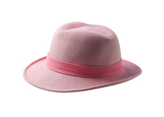 Pink hat isolated on a transparent background. Top view.