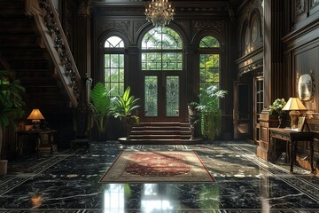 Interior of luxury home mock up