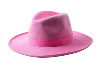 Pink hat isolated on a transparent background. Top view.
