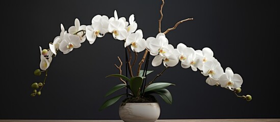 White orchid potted